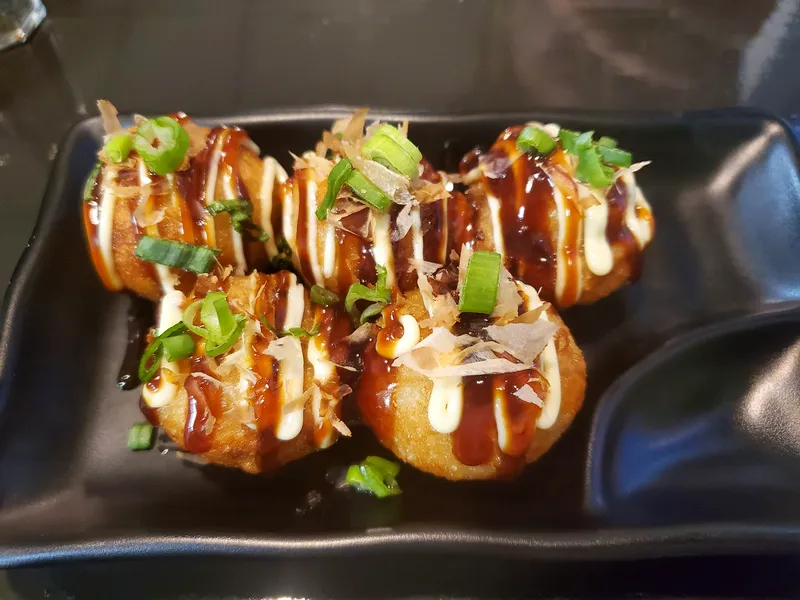 Takoyaki octopus fritters at Kasabi