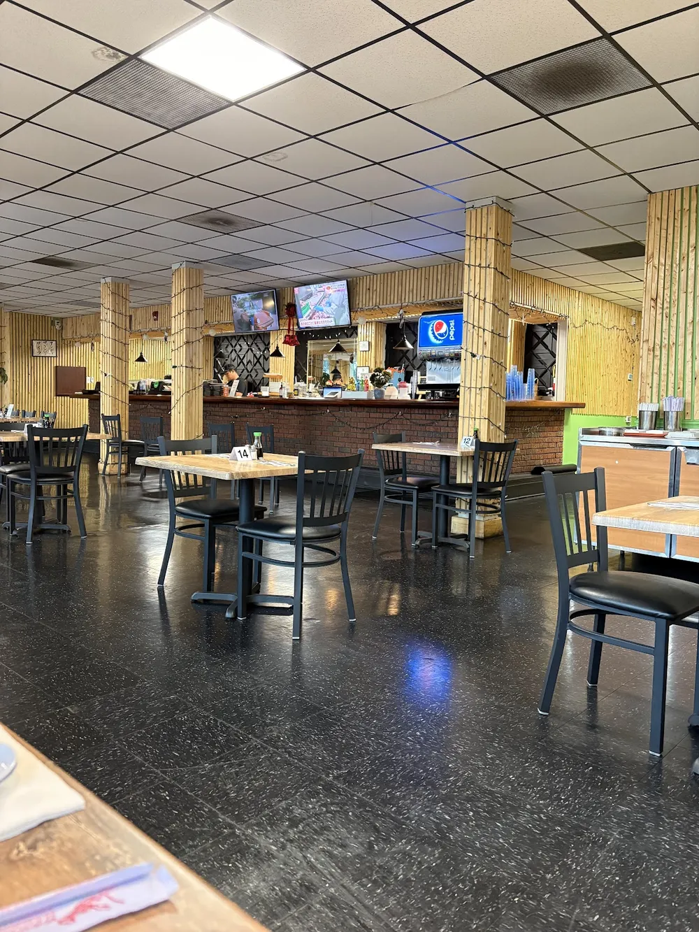 Bar and lounge seating inside Kasabi in Hazelwood, MO